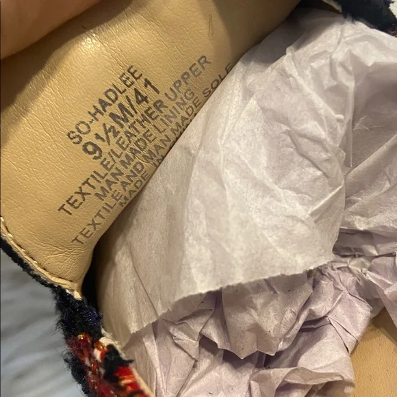 SOLE Society Women's Tweed Loafers - Navy and Orange size 9.5 BNWOT - Picture 5 of 12